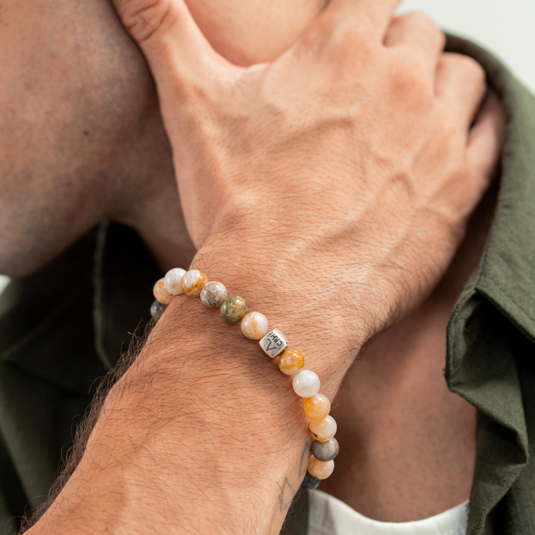 ALEXANDER LYNGGAARD Bamboo Leaf Agate 8mm Bracelets