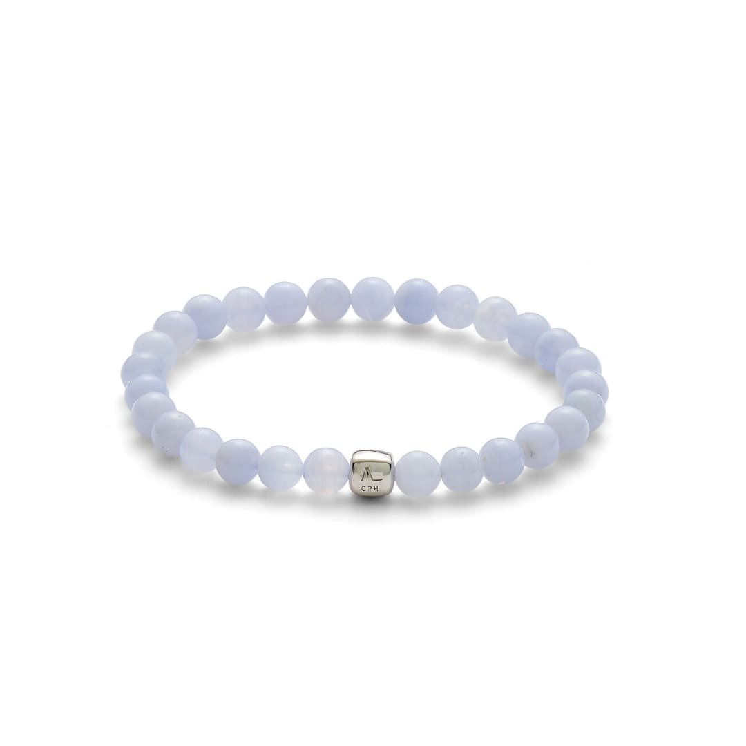 ALEXANDER LYNGGAARD Blue Lace Agate 6mm Bracelets Light Blue