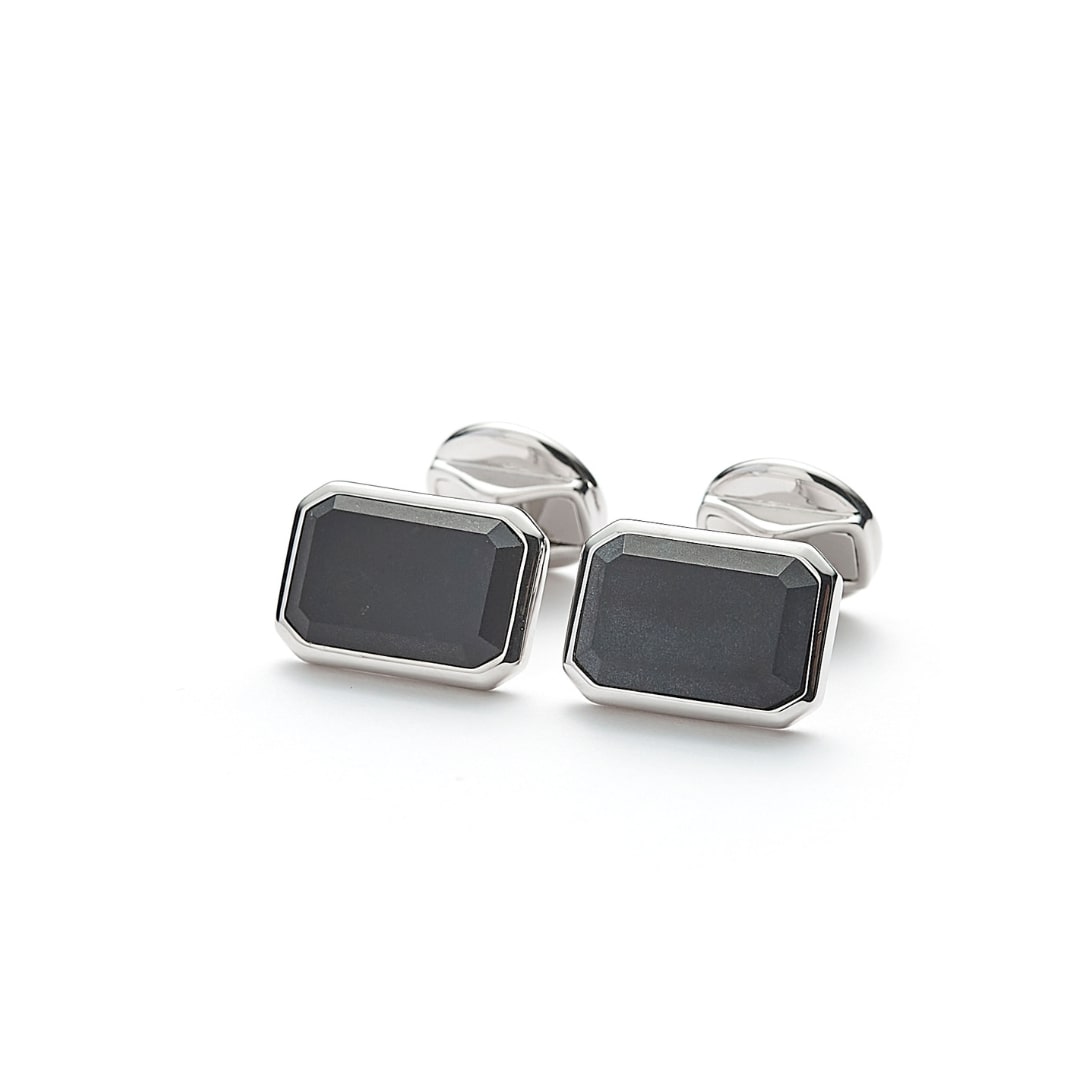ALEXANDER LYNGGAARD Cufflinks Rectangle Onyx Matte Cufflinks