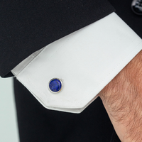 ALEXANDER LYNGGAARD Cufflinks Round Lapis Cufflinks