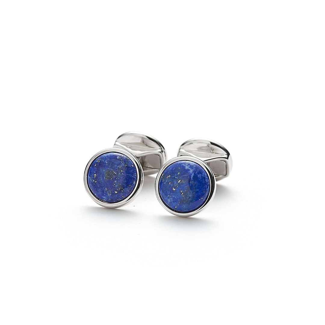 ALEXANDER LYNGGAARD Cufflinks Round Lapis Cufflinks