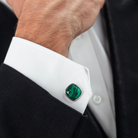 ALEXANDER LYNGGAARD Cufflinks Square Malachite Cufflinks