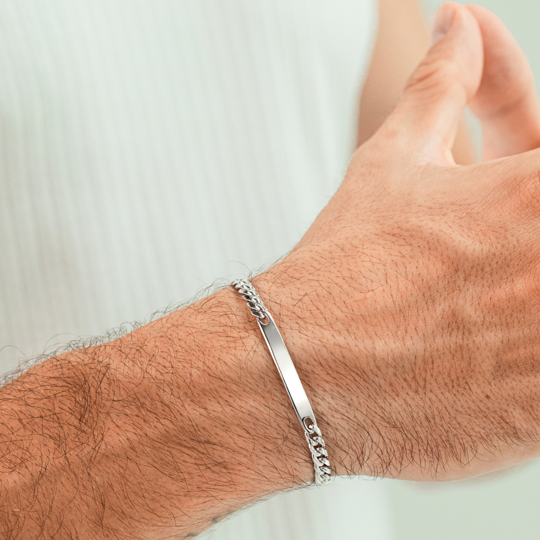 ALEXANDER LYNGGAARD Curb Chain & ID Tag 5mm Bracelets