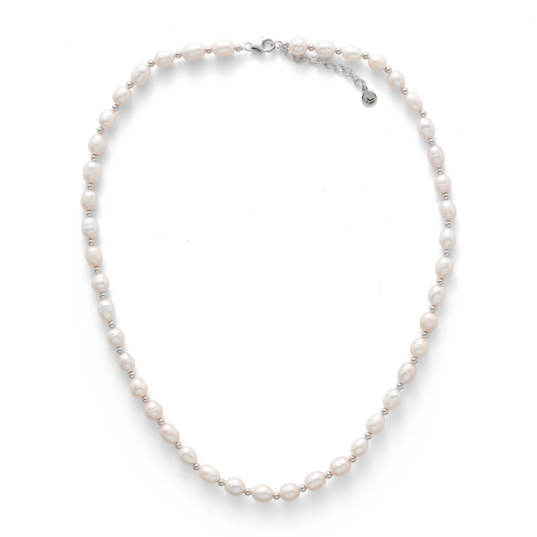 ALEXANDER LYNGGAARD Pearl & Silver Bead Necklace 8mm Necklaces