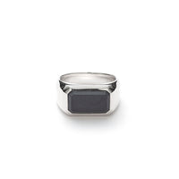 ALEXANDER LYNGGAARD Rectangle Signet Ring Onyx Matte Rings