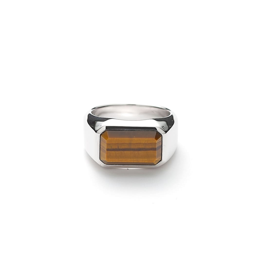 ALEXANDER LYNGGAARD Rectangle Signet Ring Tiger Eye Rings