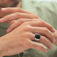 ALEXANDER LYNGGAARD Signet Ring Onyx Matte Rings