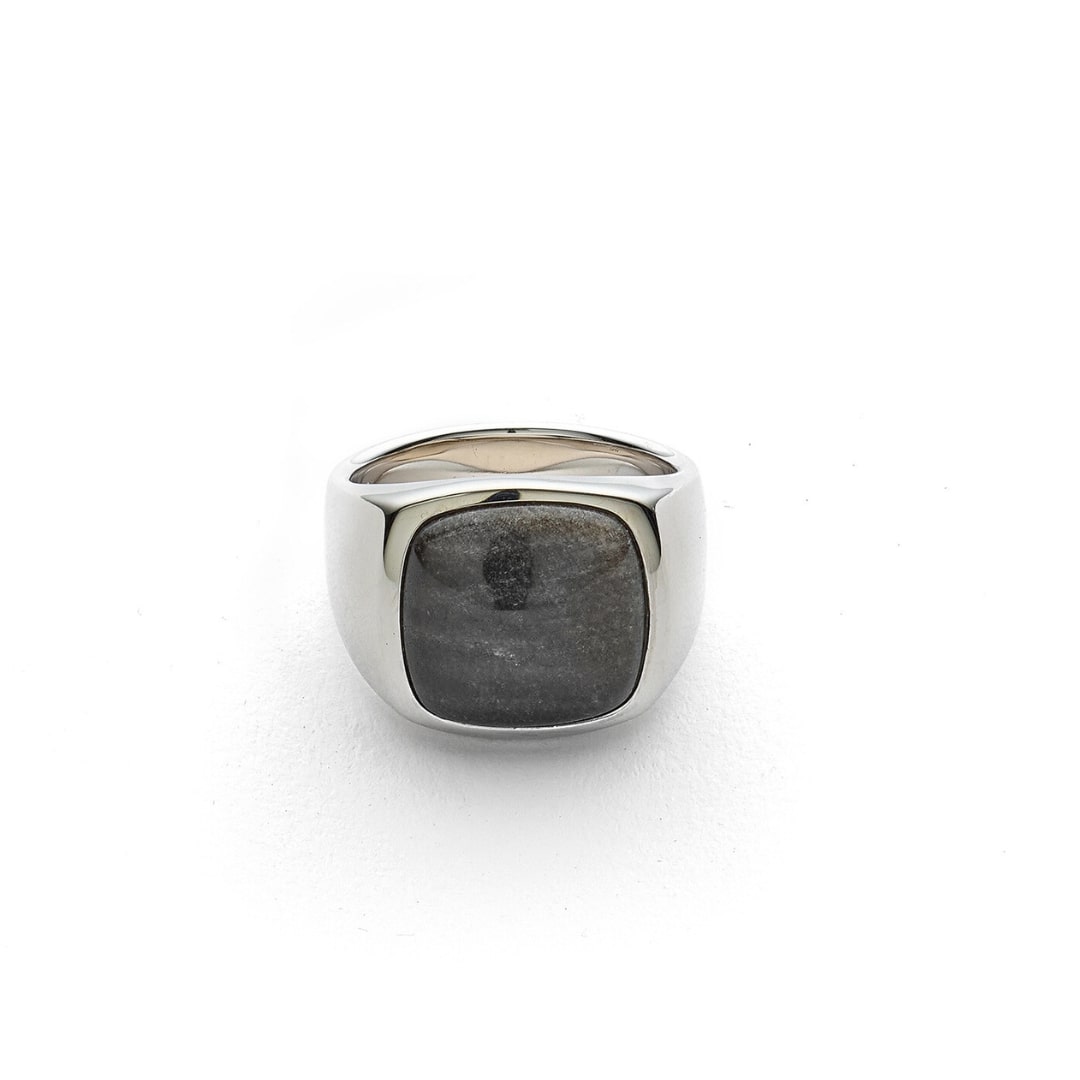 ALEXANDER LYNGGAARD Signet Ring Silver Obsidian Rings