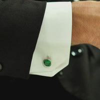ALEXANDER LYNGGAARD Cufflinks Round Malachite Cufflinks