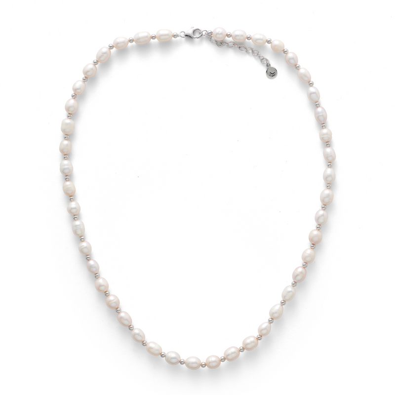 Pearl & Silver Bead Necklace