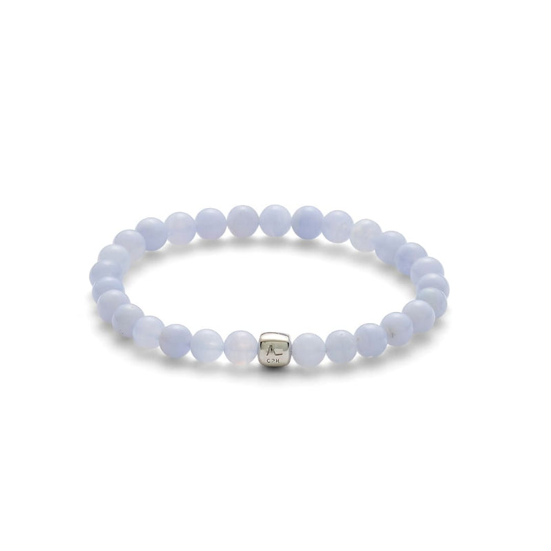 ALEXANDER LYNGGAARD Blue Lace Agate 6mm Bracelets Light Blue