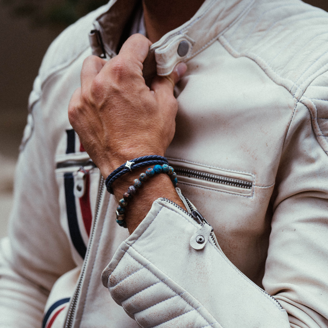 ALEXANDER LYNGGAARD Bolo Leather Blue Bracelets