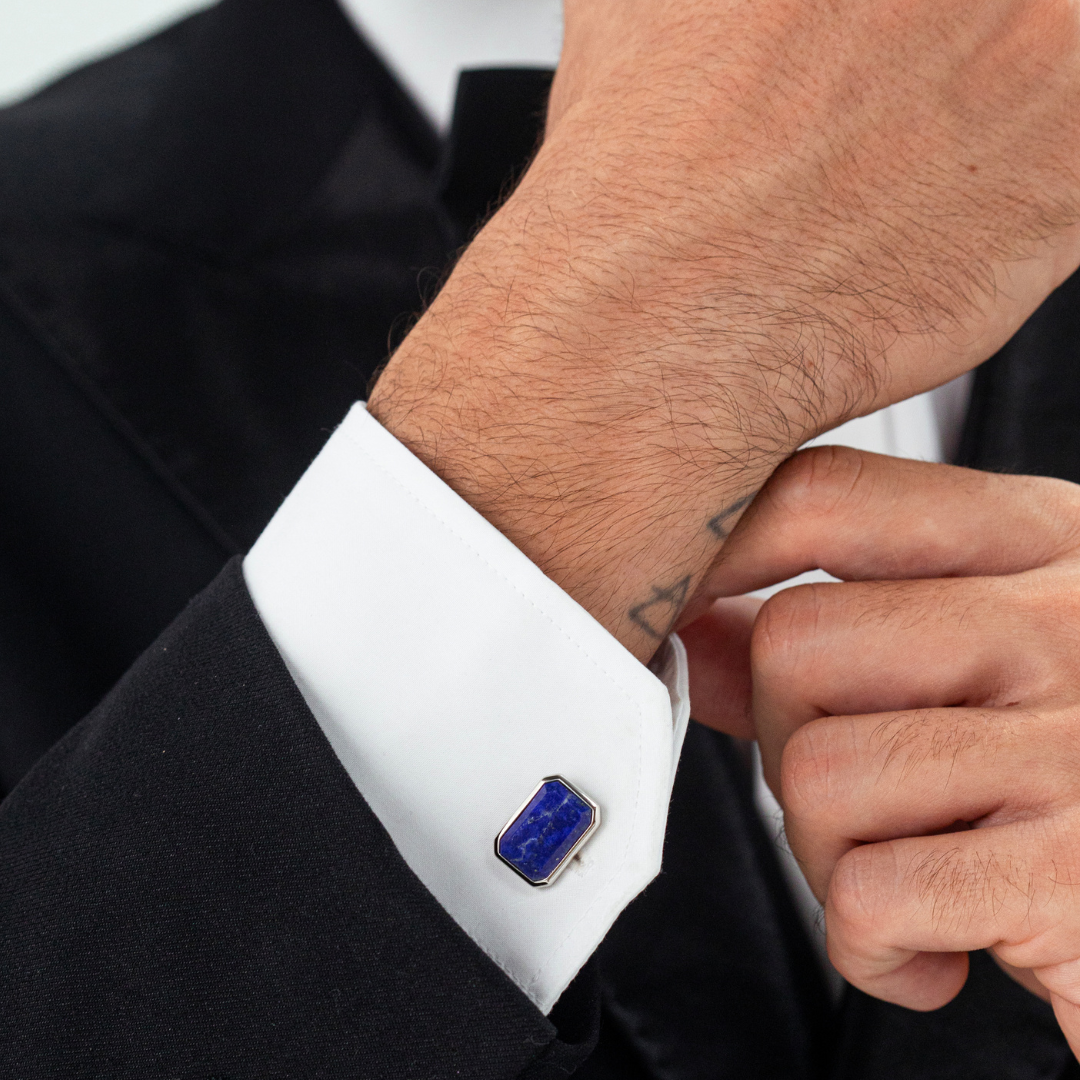 ALEXANDER LYNGGAARD Cufflinks Rectangle Lapis Cufflinks
