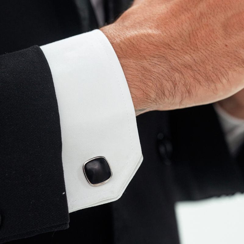 ALEXANDER LYNGGAARD Cufflinks Square Onyx Matte Cufflinks