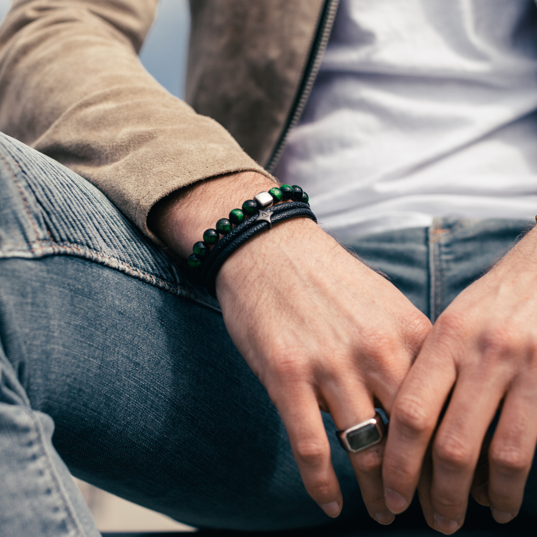 ALEXANDER LYNGGAARD Green Tiger Eye 8mm Bracelets