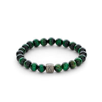 ALEXANDER LYNGGAARD Green Tiger Eye 8mm Bracelets Black / Green