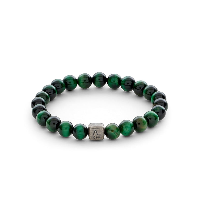 ALEXANDER LYNGGAARD Green Tiger Eye 8mm Bracelets Black / Green