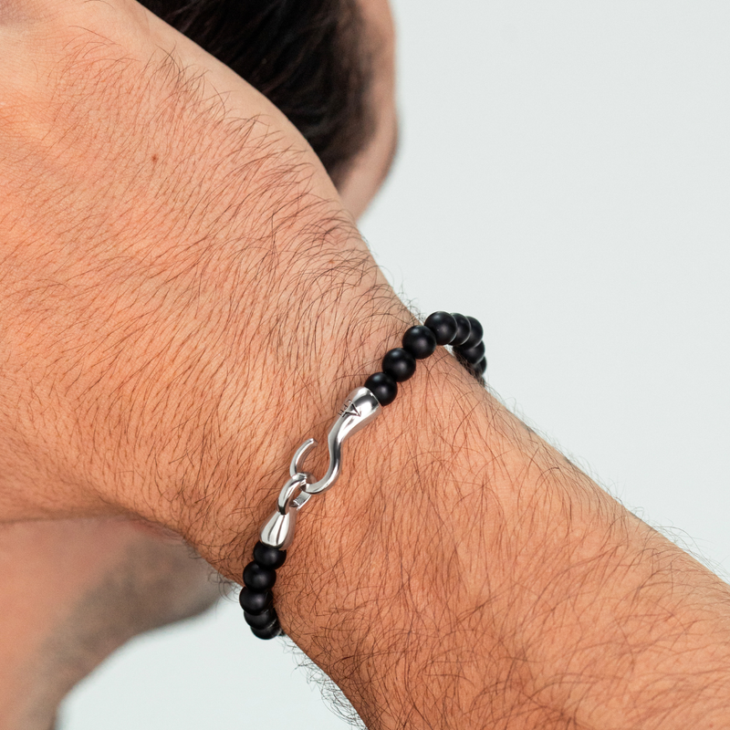 ALEXANDER LYNGGAARD Onyx Matte with Hook Clasp 6mm Bracelets