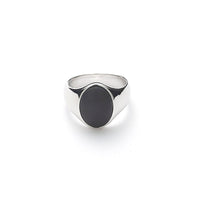 ALEXANDER LYNGGAARD Oval Signet Ring Onyx Matte Rings