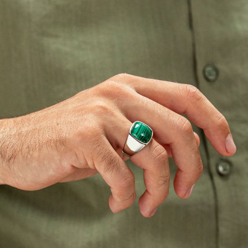 ALEXANDER LYNGGAARD Signet Ring Malachite Rings