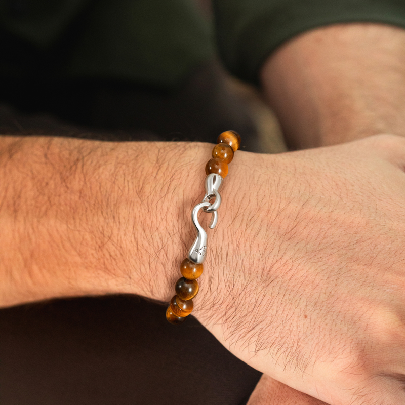 ALEXANDER LYNGGAARD Tiger Eye with Hook Clasp 8mm Bracelets