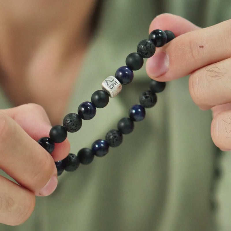 ALEXANDER LYNGGAARD Paris 8mm Bracelets Black / Blue