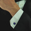ALEXANDER LYNGGAARD Cufflinks Round Lapis Cufflinks
