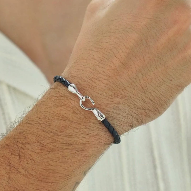 ALEXANDER LYNGGAARD Single Bolo Leather Blue Bracelets