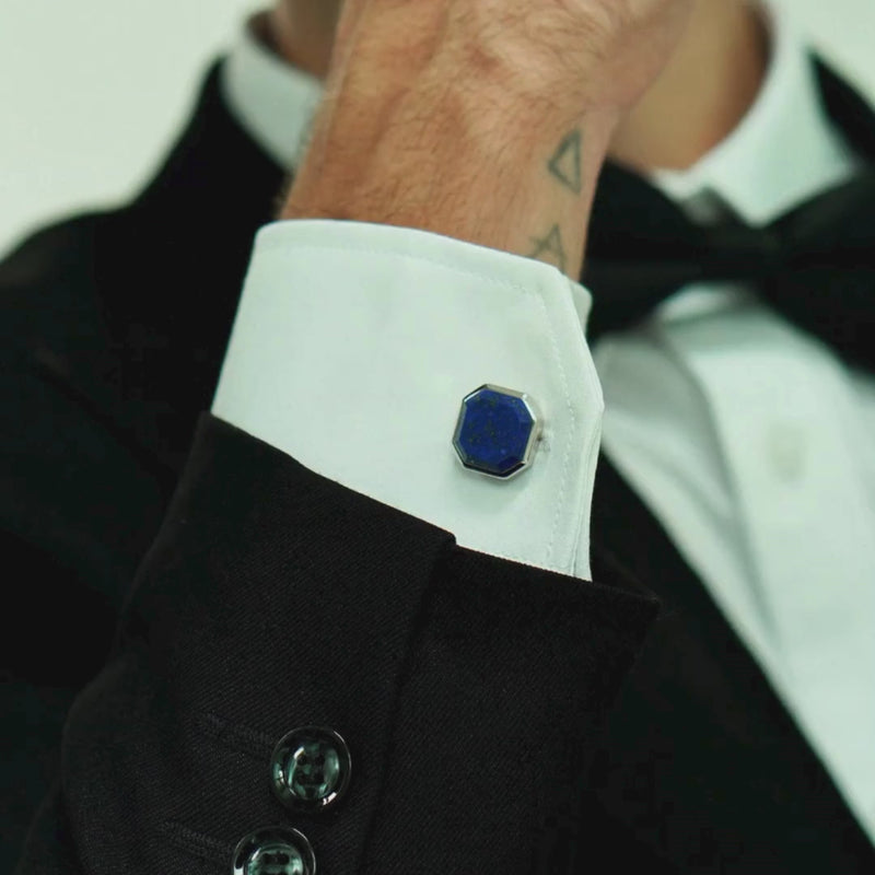 ALEXANDER LYNGGAARD Cufflinks Square Facet Lapis Cufflinks