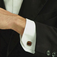ALEXANDER LYNGGAARD Cufflinks Square Facet Tiger Eye Cufflinks