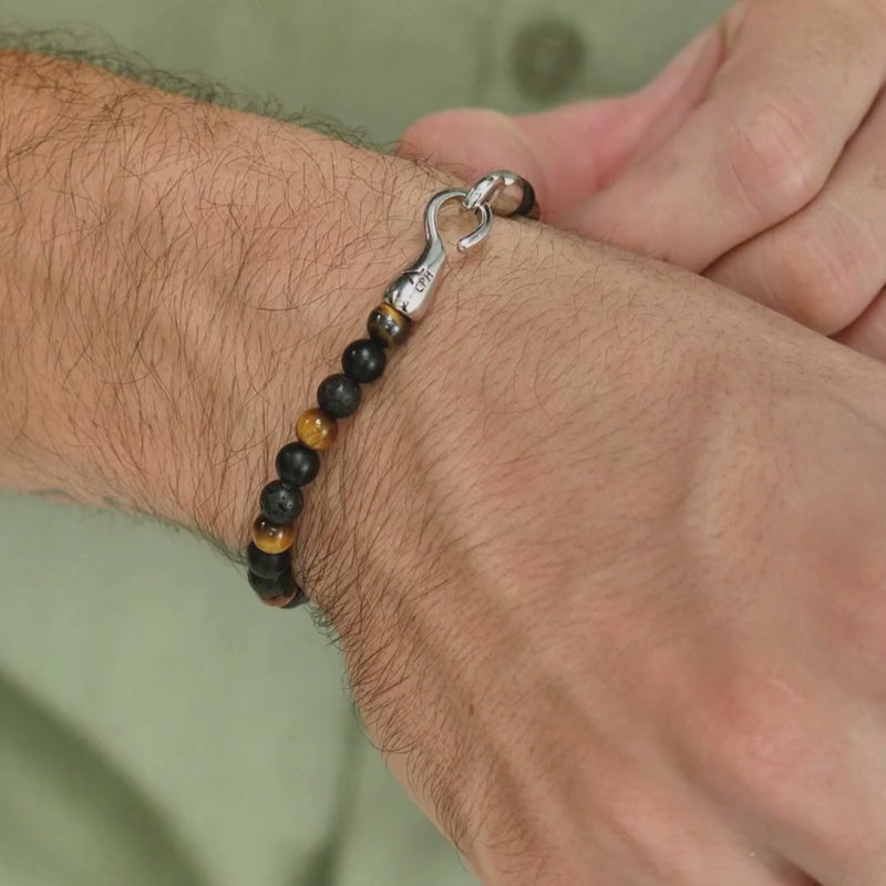 ALEXANDER LYNGGAARD Los Angeles with Hook Clasp 6mm Bracelets Black / Brown