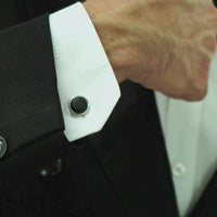 ALEXANDER LYNGGAARD Cufflinks Round Onyx Matte Cufflinks