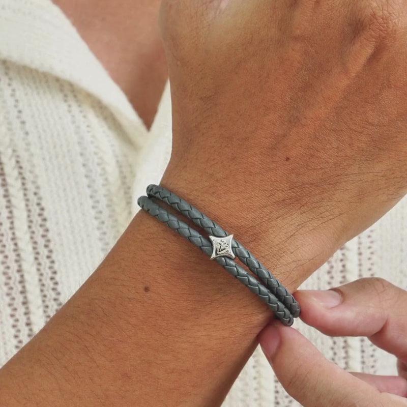 ALEXANDER LYNGGAARD Bolo Leather Grey Bracelets