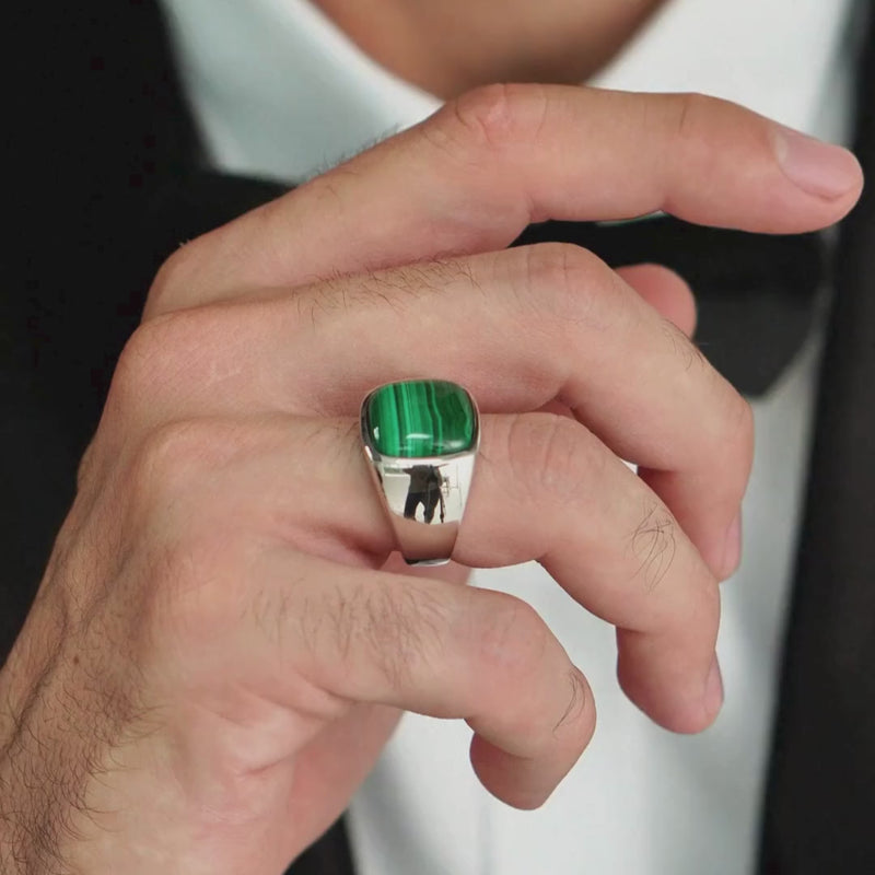 ALEXANDER LYNGGAARD Signet Ring Malachite Rings