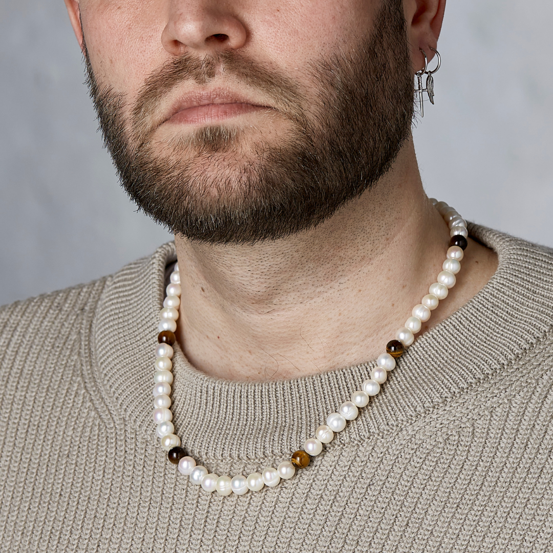 Pearl & Tiger Eye Necklace